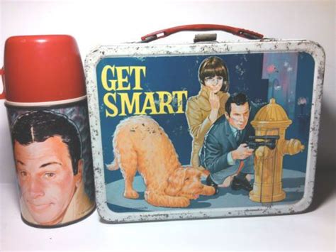 get smart metal lunch box|Vintage 1966 GET SMART TV Show Metal Lunchbox &Thermos.